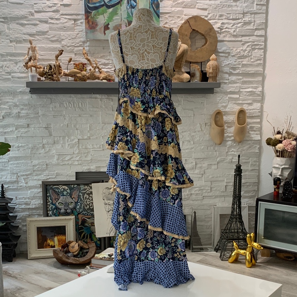Spell Full Bloom Ruffle Soirée Dress – Periwinkle | XL | NWT - Picture 10 of 14